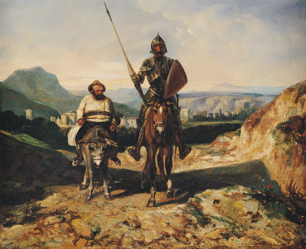 Don Chisciotte e Sancho da Alexandre Gabriel Decamps