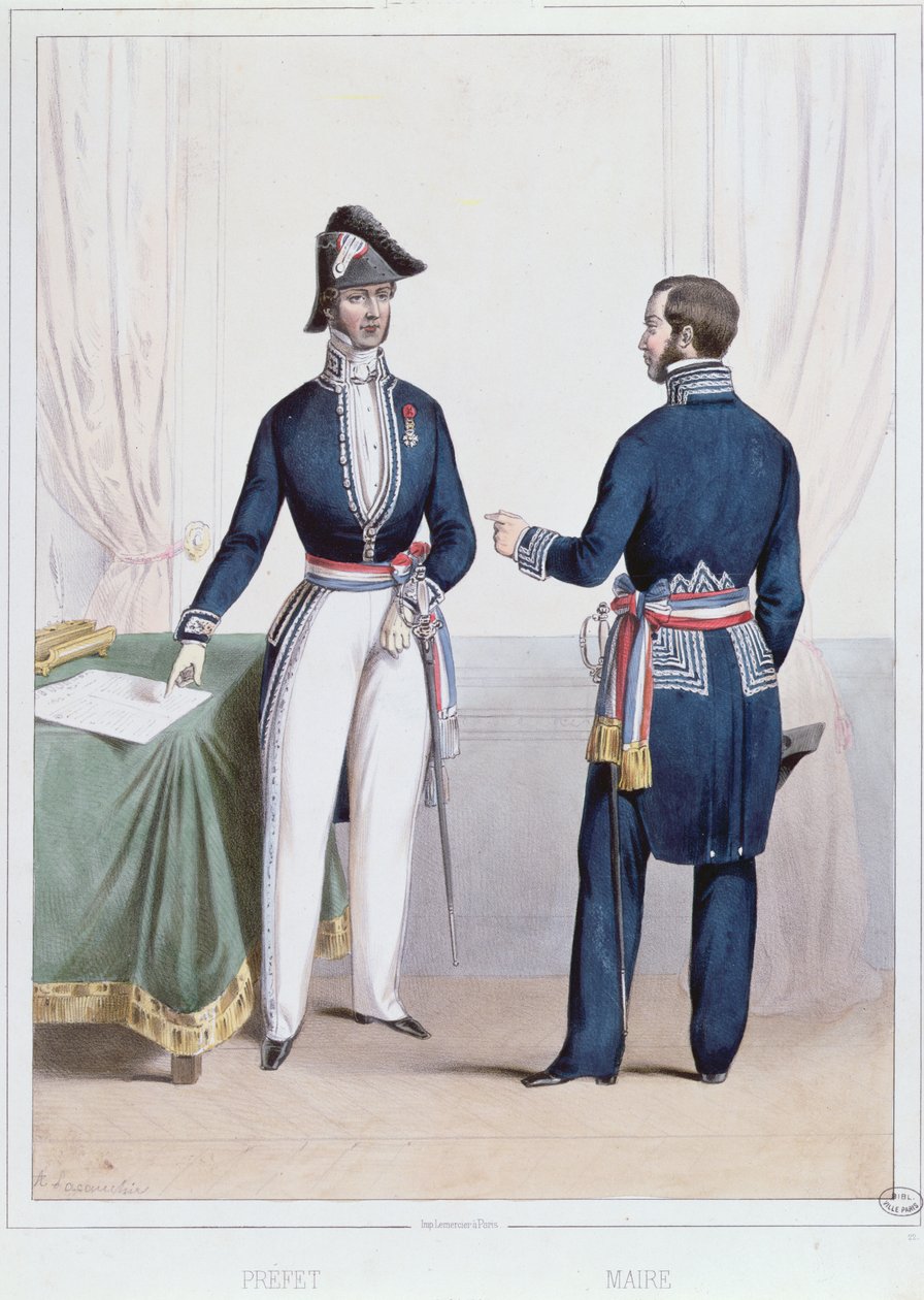Prefetto e sindaco francesi durante il periodo (1830-47) della Monarchia di Luglio in Francia da Alexandre Lacauchie