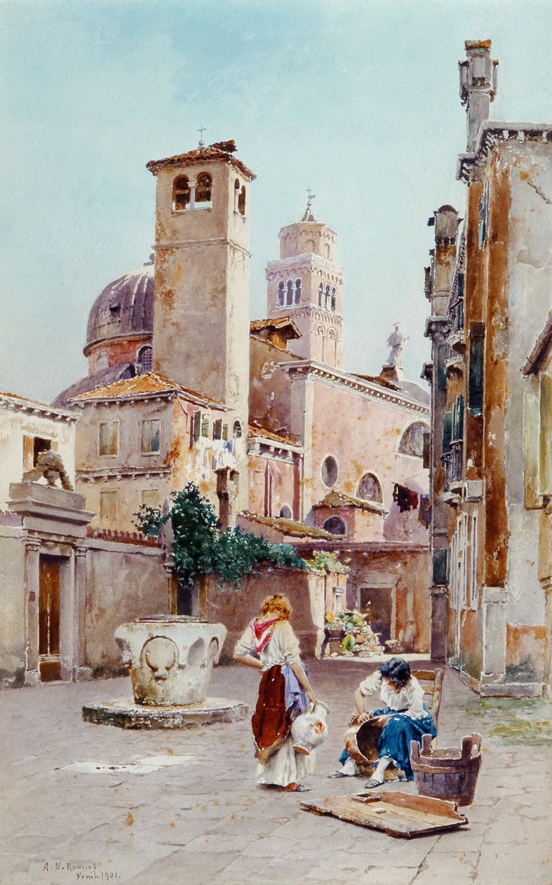 Una piazza a Venezia, 1901 da Alexandre Nicolaievitch Roussoff