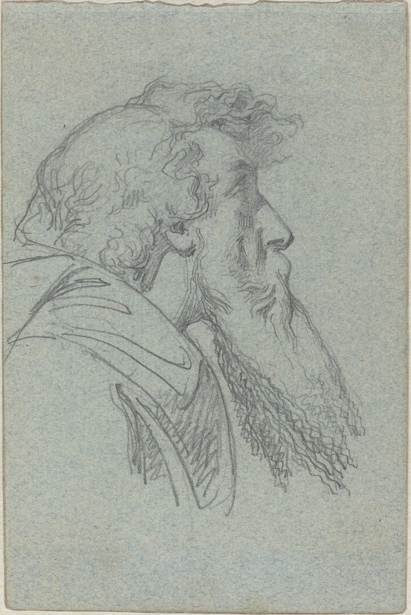 Uomo Barbuto che Guarda in Alto / Figura Incappucciata con Braccia Alzate da Alexandre Bida
