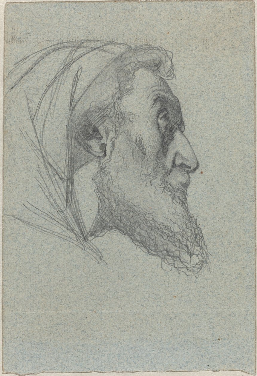 Uomo barbuto di profilo (recto) / Donna che guarda in alto (verso) da Alexandre Bida