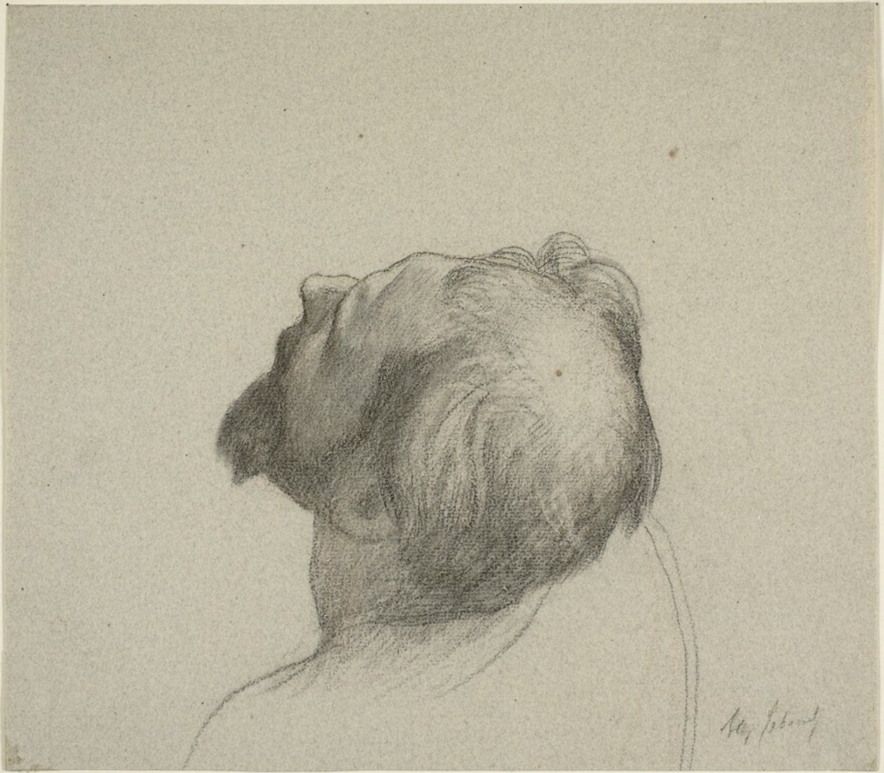Studio della testa rovesciata di un uomo da Alexandre Cabanel