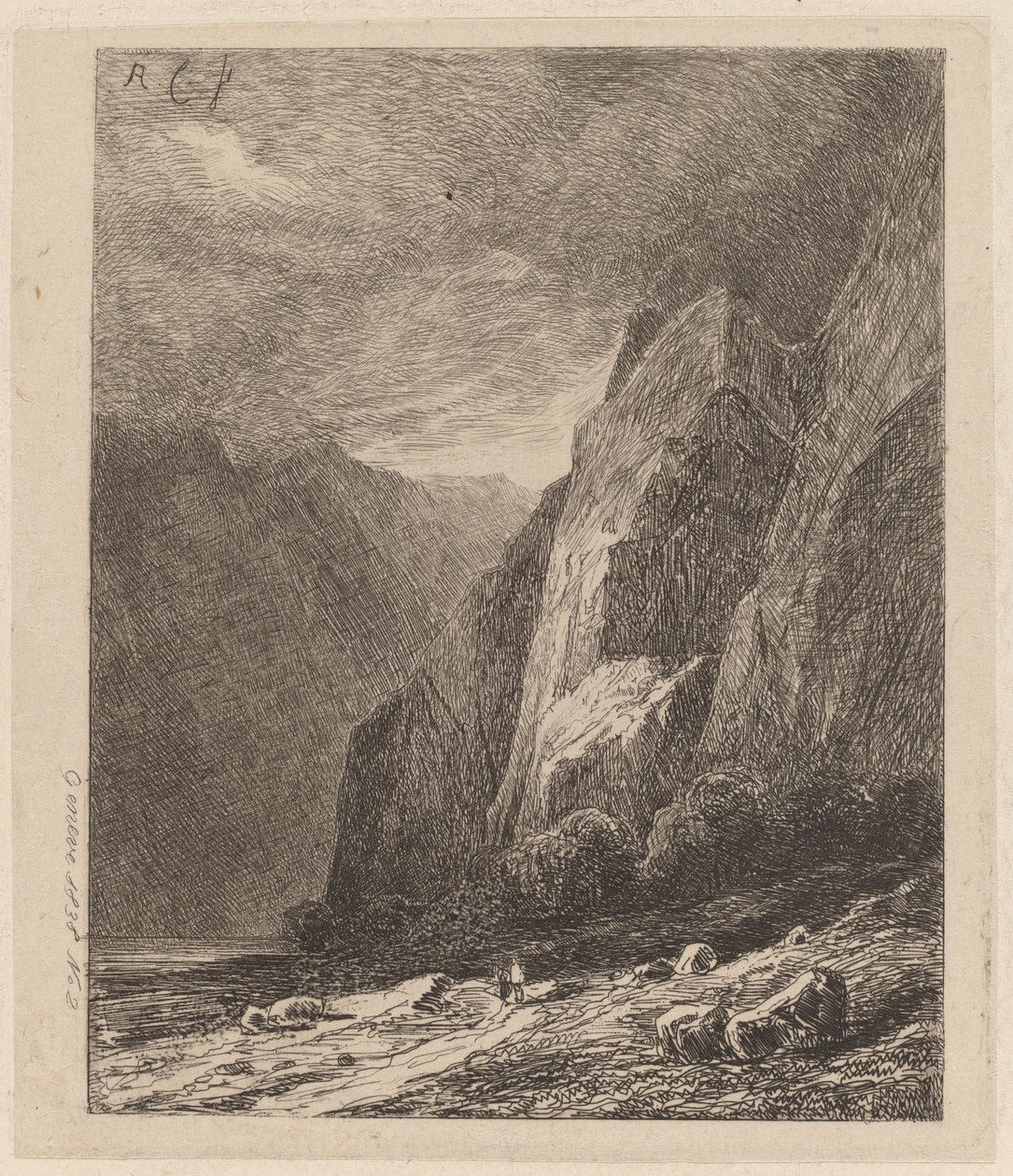 Scogliere in una tempesta da Alexandre Calame