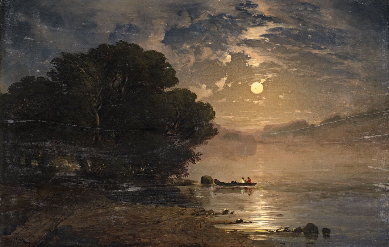 Paesaggio serale con lago da Alexandre Calame