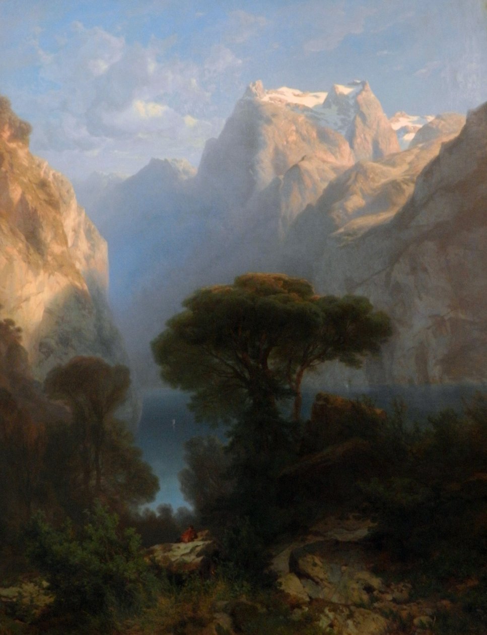 Tedesco: Vierwaldstätter See Lago dei Quattro Cantoni (1853) da Alexandre Calame