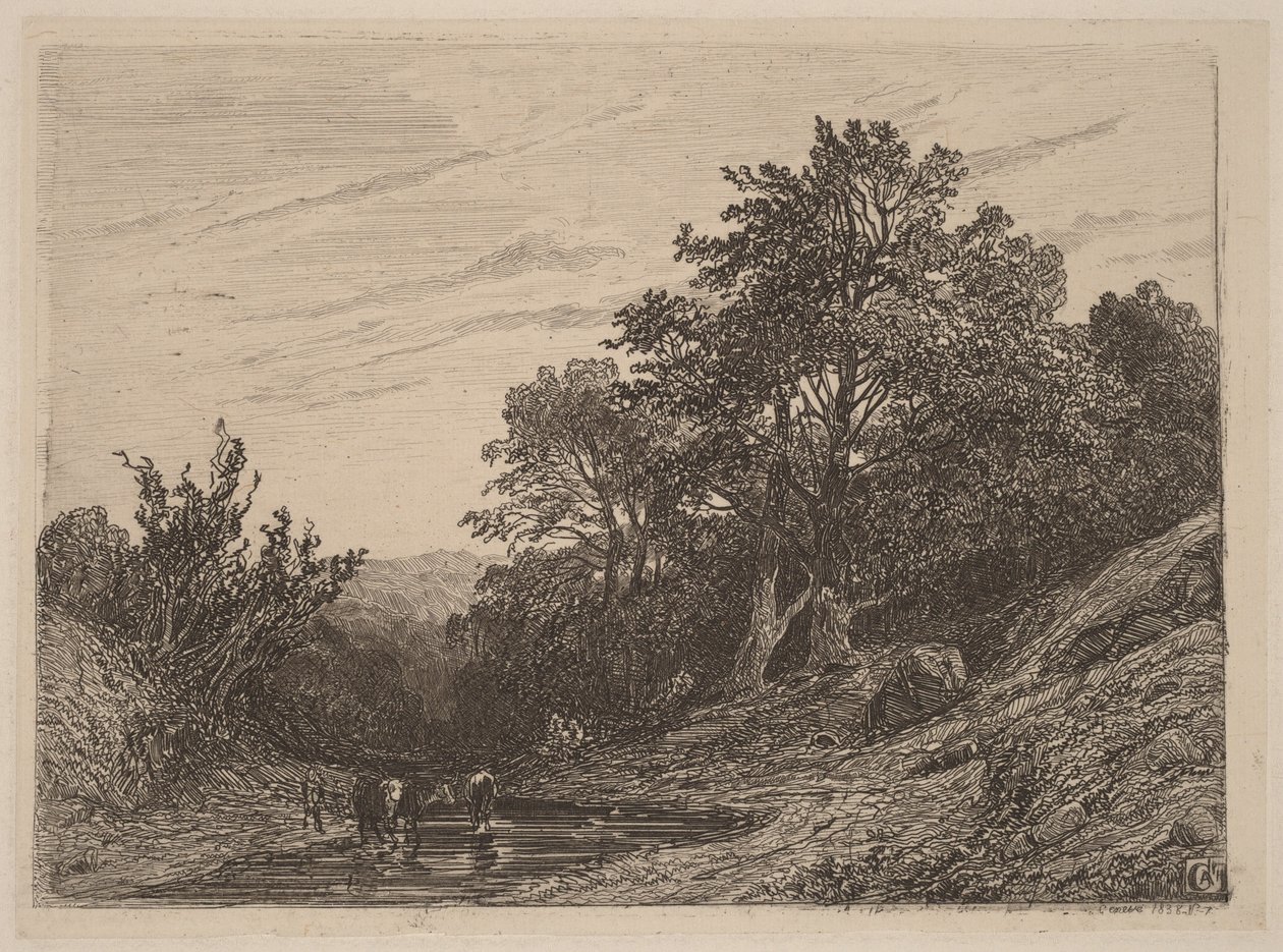 Gregge in un ruscello da Alexandre Calame