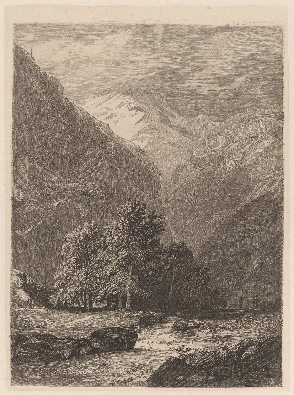 Torrente di montagna da Alexandre Calame