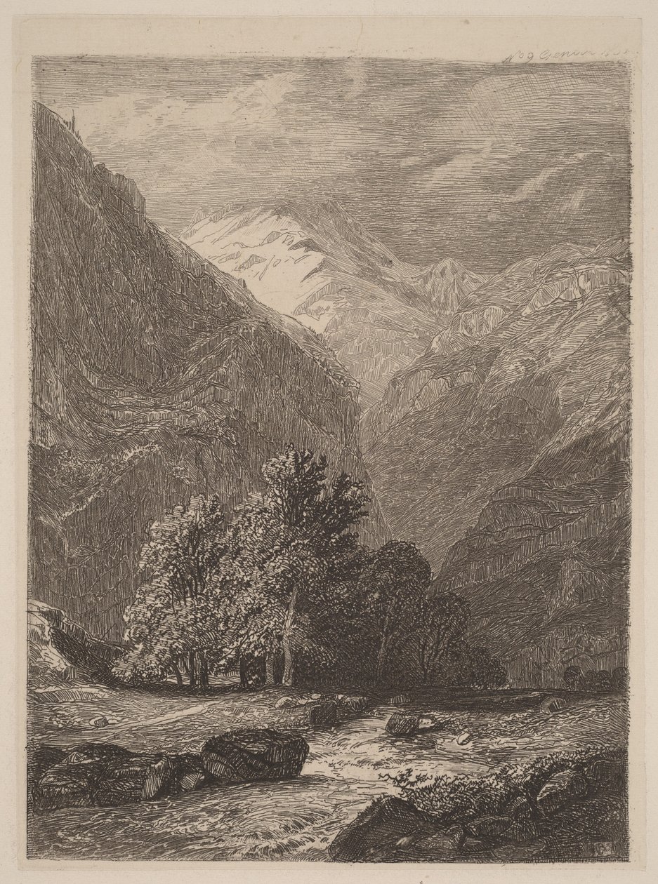 Torrente di montagna da Alexandre Calame