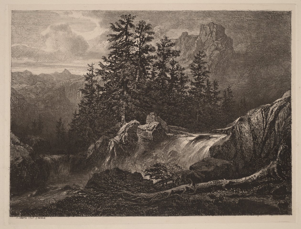 Cascata di montagna da Alexandre Calame