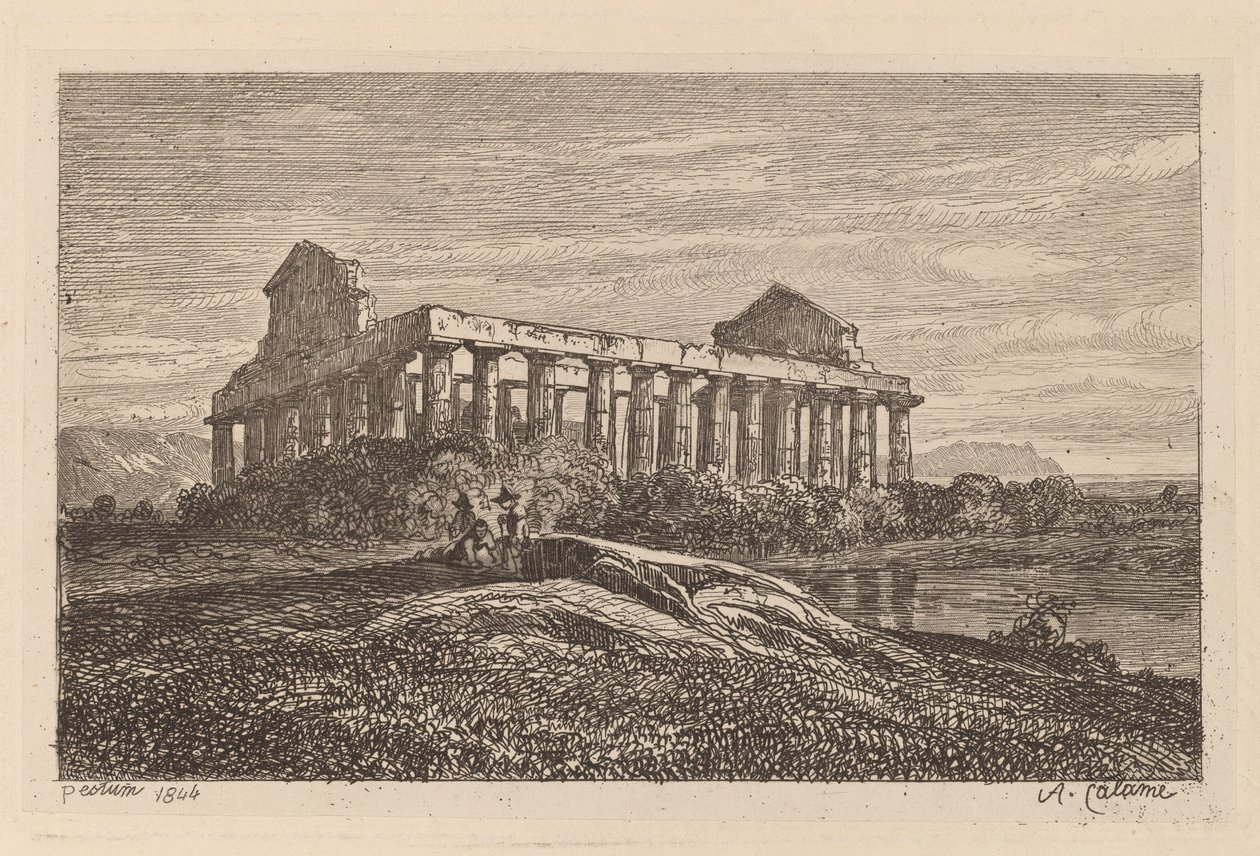 Rovine a Paestum da Alexandre Calame
