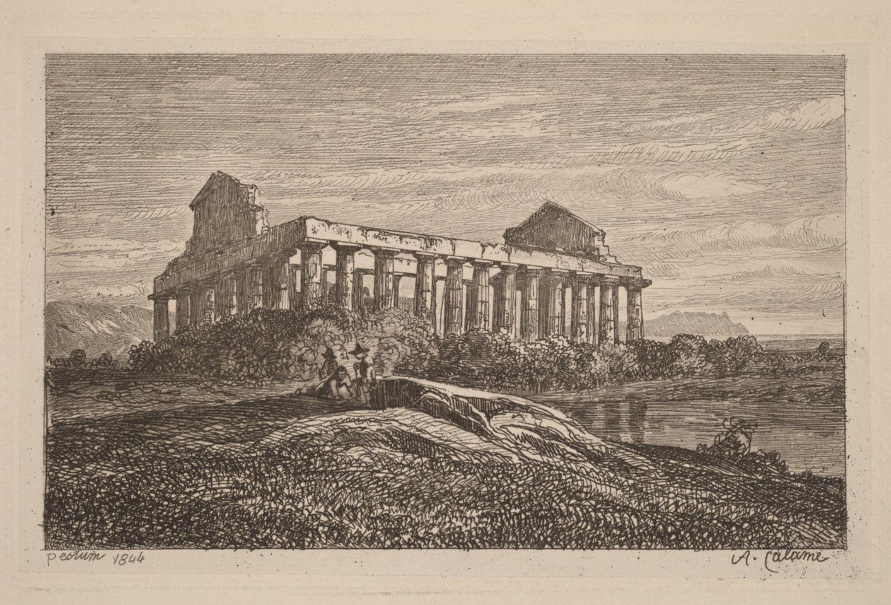 Rovine a Paestum da Alexandre Calame