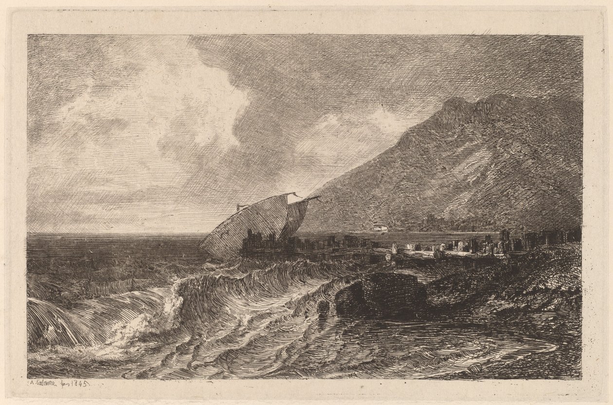 Naufragio su una costa da Alexandre Calame
