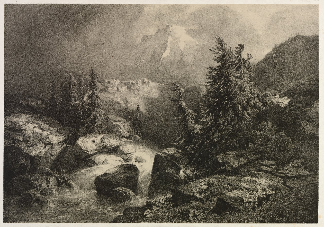 Tempesta nelle Alpi da Alexandre Calame