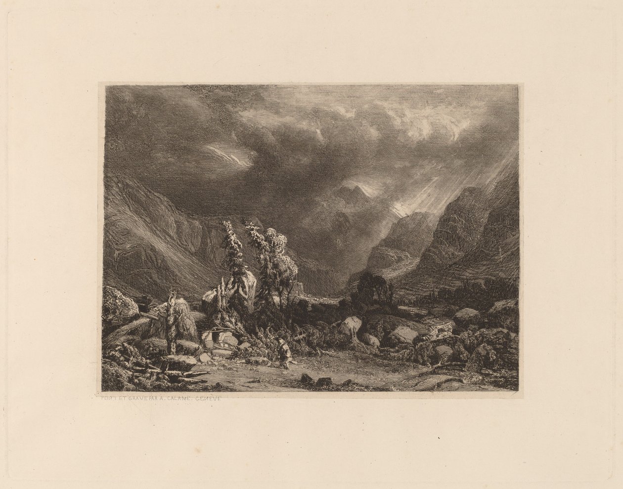 Tempesta nelle montagne da Alexandre Calame