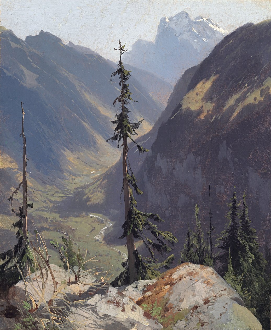 La valle di Luetschental con il Wetterhorn, di Calame, Alexandre (1810-1864). Olio su tela, c. 1850. Dimensioni: 31,2x26,1 cm. Museo Oskar Reinhart, Winterthur da Alexandre Calame