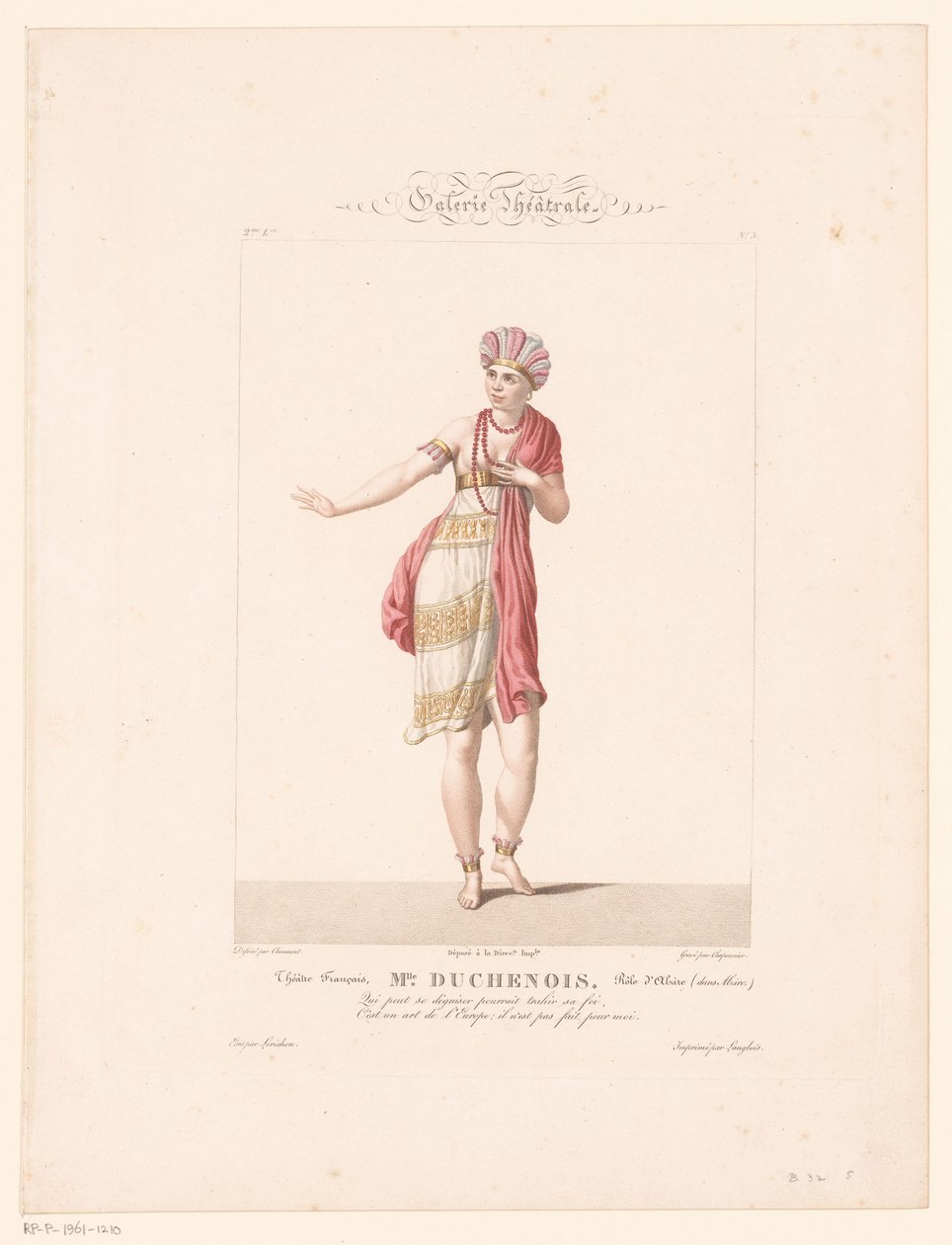 Ritratto di Madame Duchenois nel ruolo di Alzire da Alexandre Chaponnier