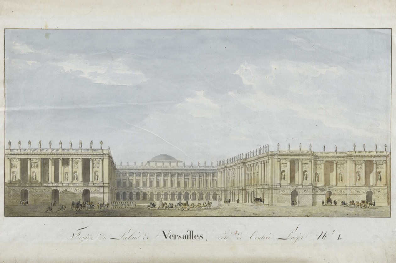 Progetto di facciata per il Palazzo di Versailles sul lato dell