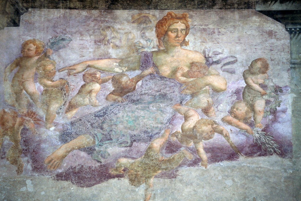 Uno degli affreschi delle case Mazzanti, Piazza delle Erbe, Verona (Lista del Patrimonio Mondiale dell