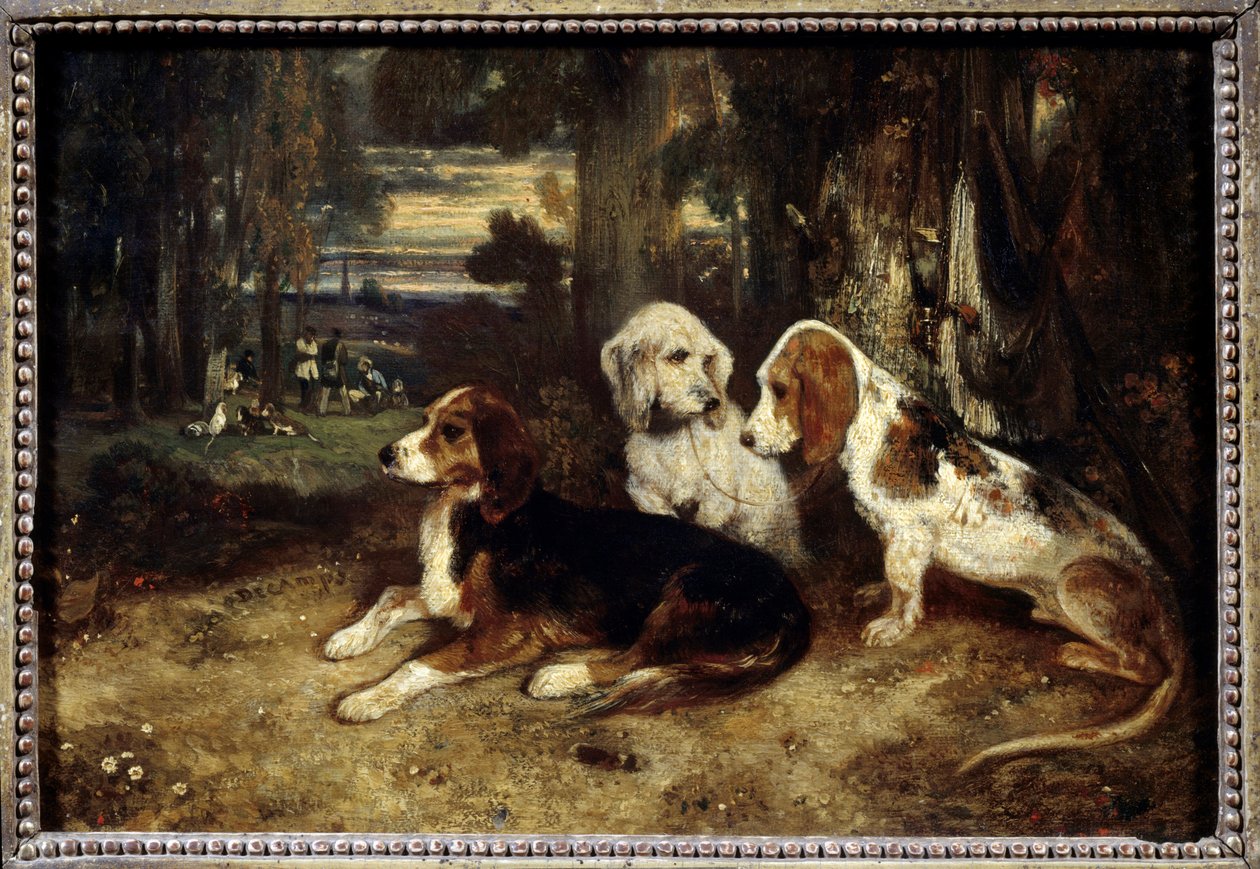 Cani da caccia a riposo da Alexandre Gabriel Decamps