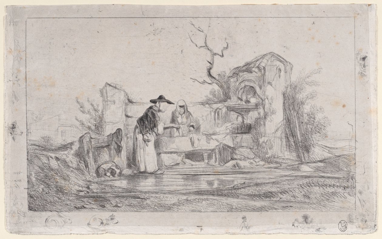 Le Lavandaie, 1833-38 da Alexandre Gabriel Decamps