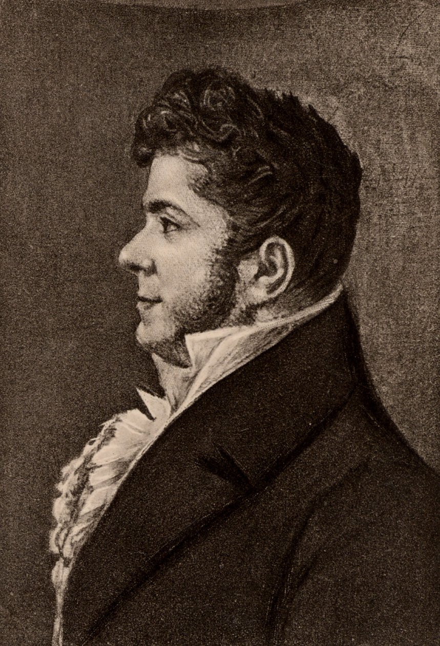 Ritratto di Stendhal romanziere francese (litografia) da Alexandre Marie Longuet