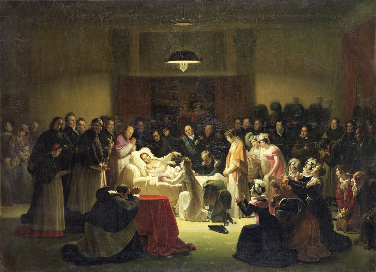 Gli ultimi momenti di Charles-Ferdinand di Francia (1778-1820) nella sala dell