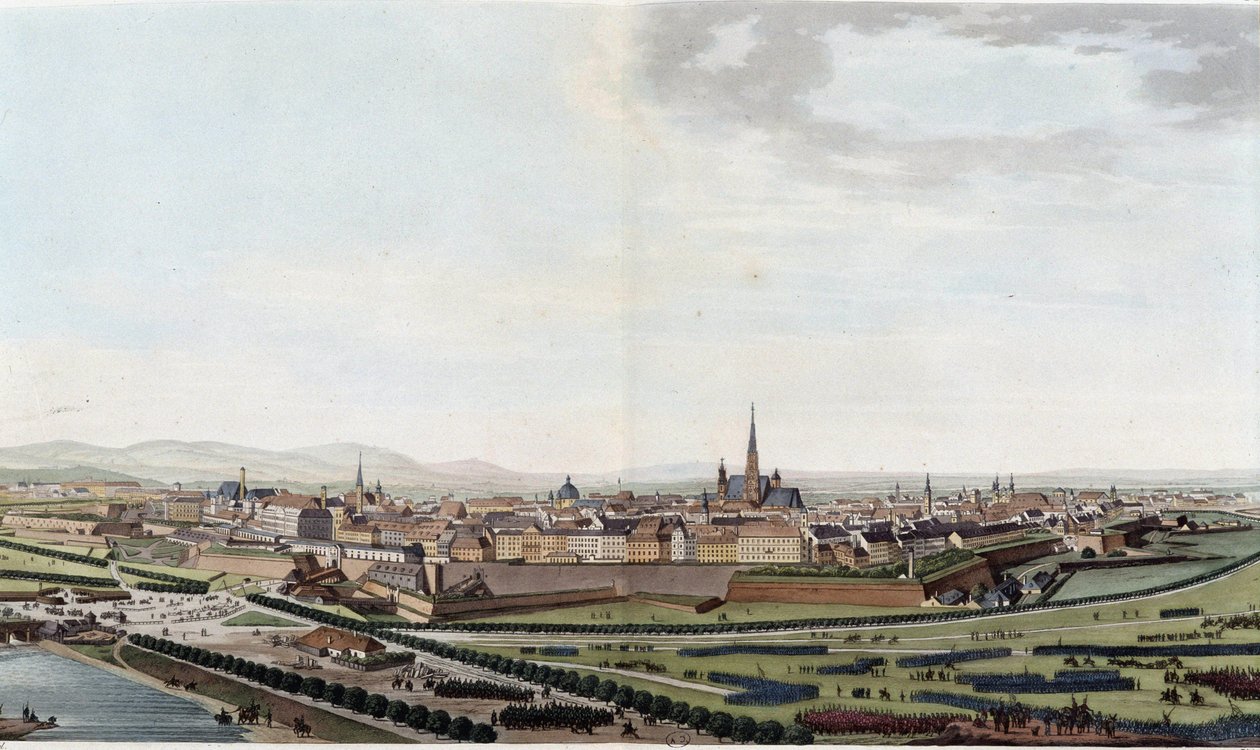 Vista generale di Vienna presa dalla chiesa di San Carlo - in "Voyage picturesque en Austria" di Alexandre de Laborde, Parigi, ed. Didot l