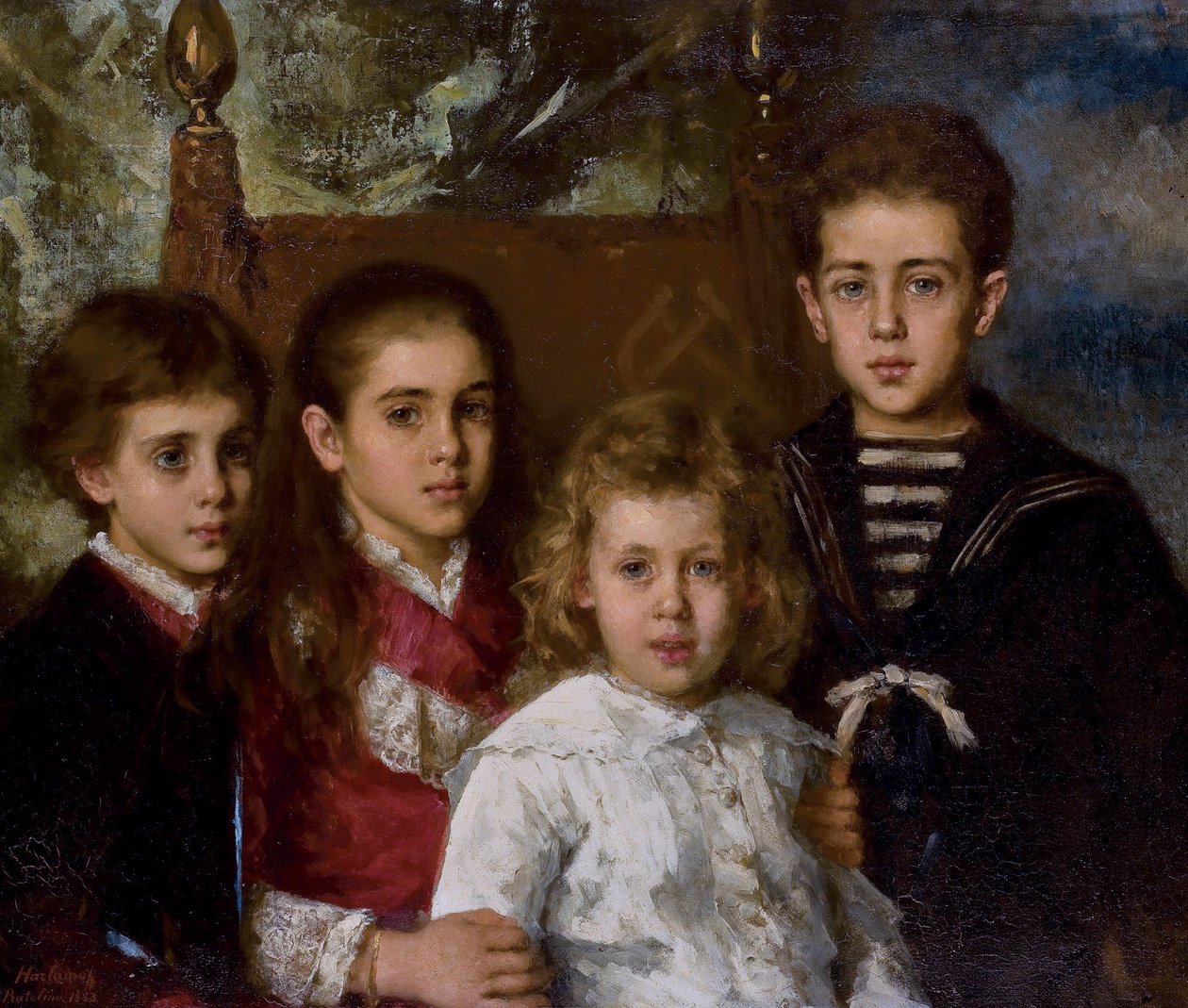 Ritratto dei figli di Paul Pavlovich Demidoff, 2° Principe di San Donato 1839-1885, Avrora, A da Alexei Alexeyevich Harlamov