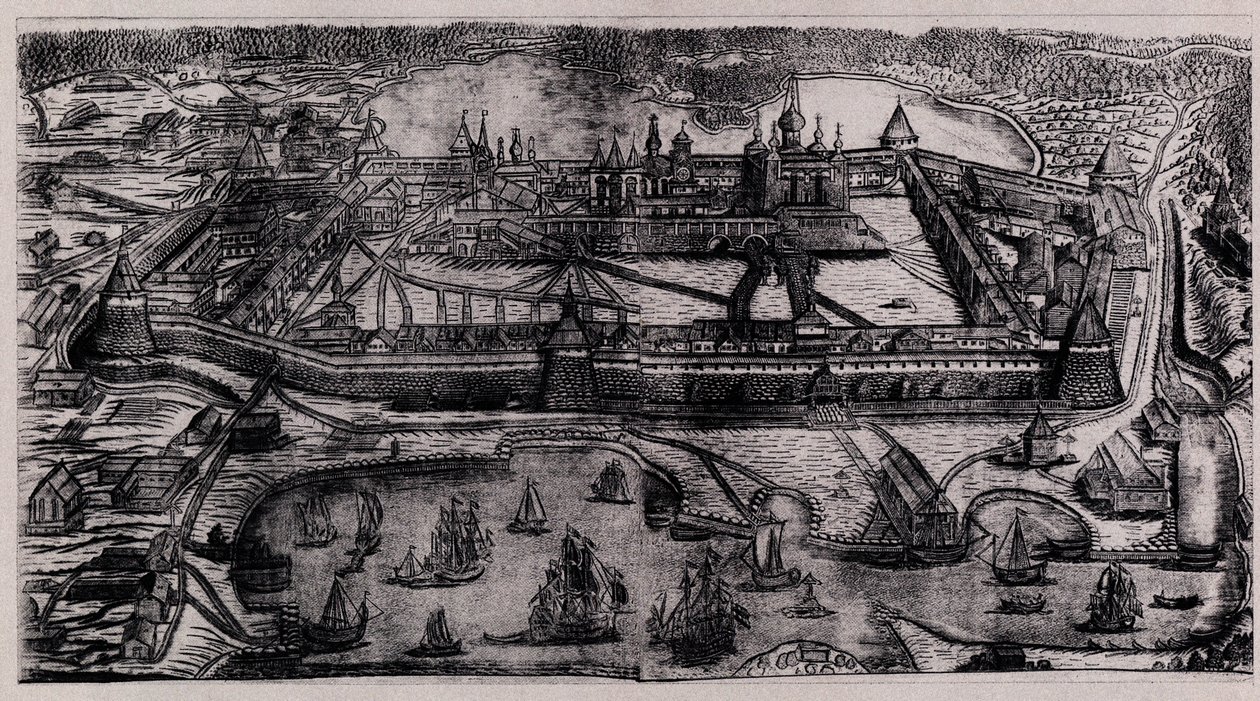 Monastero della Trasfigurazione di Solovetskij sulle isole Solovetskij, 1744 da Alexei Fyodorovich Zubov