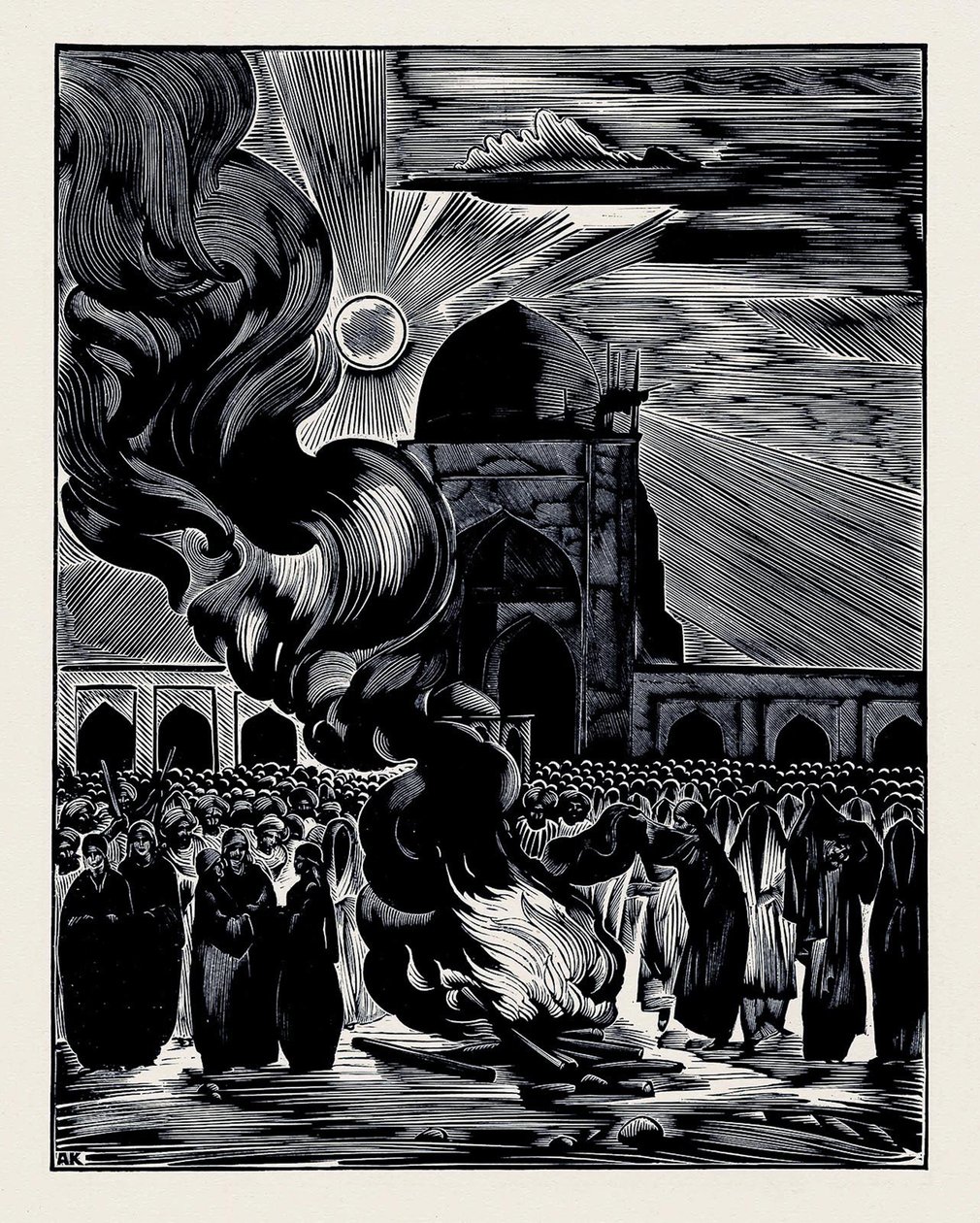 La liberazione delle donne musulmane. Bruciare il velo, 1928 da Alexei Ilyich Kravchenko