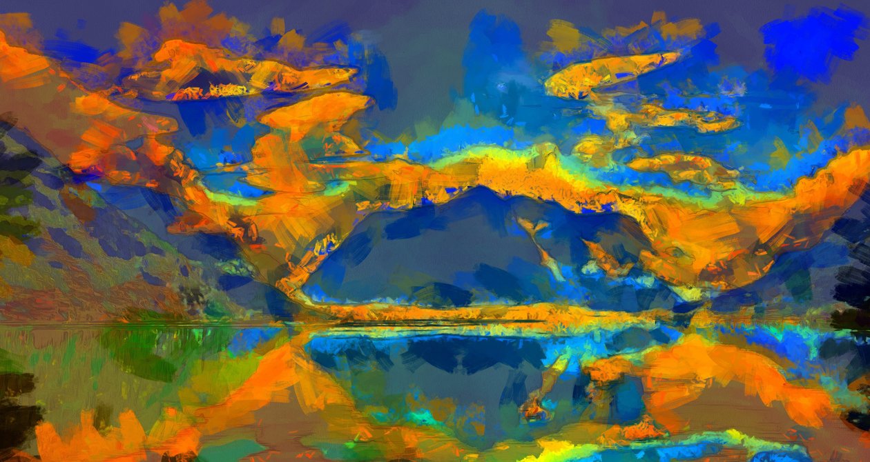 Tramonto, 2020, (tecnica mista) da Alexei Makhov