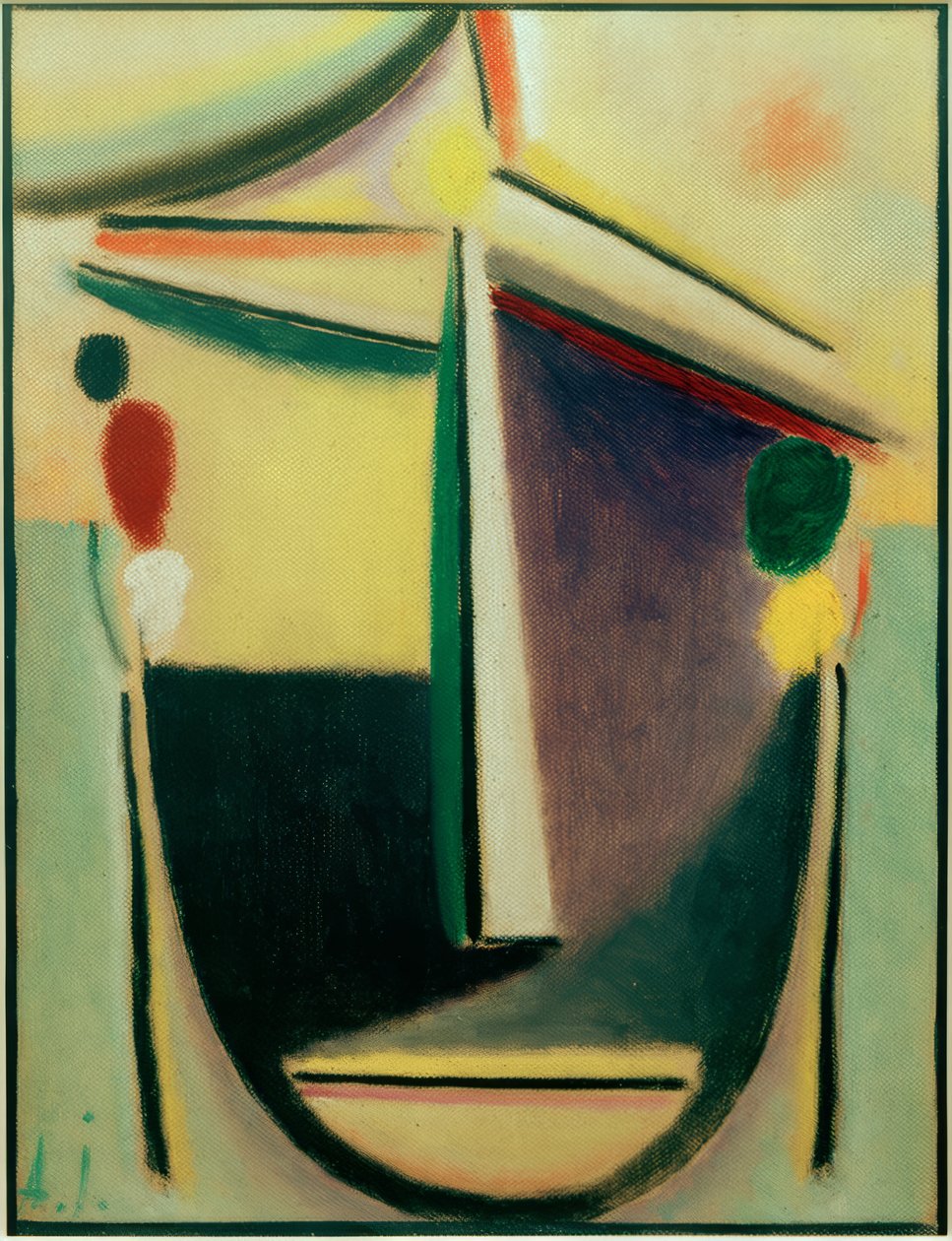 Testa astratta: nero-giallo-viola da Alexej von Jawlensky
