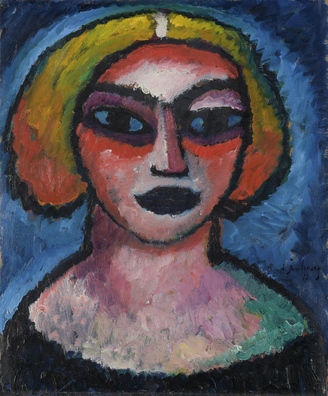 Testa di donna. Verso: ritratto a busto di un uomo (circa 1910-1912) da Alexej von Jawlensky