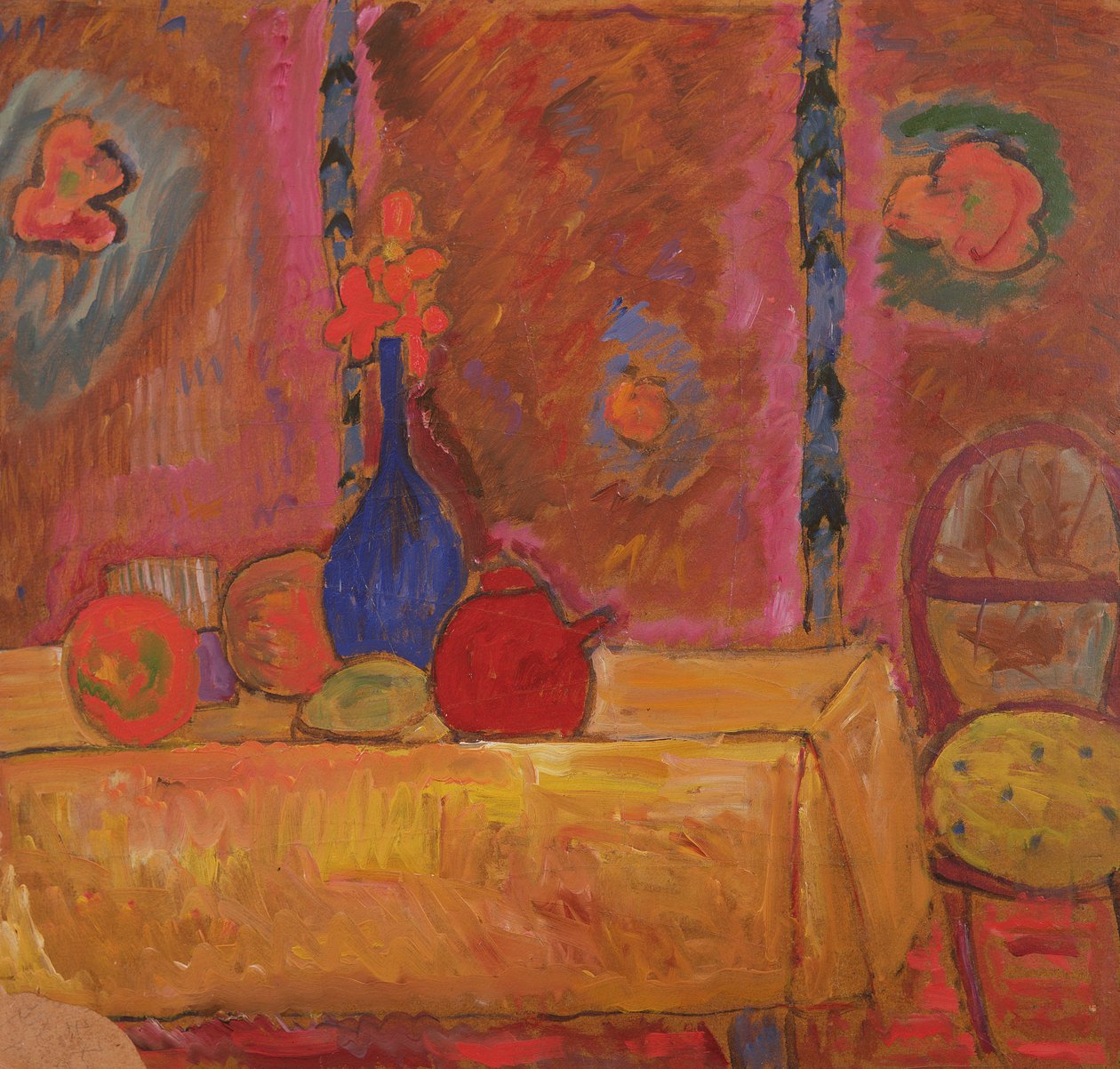 Natura morta con brocca e scultura su un tavolo da Alexej von Jawlensky