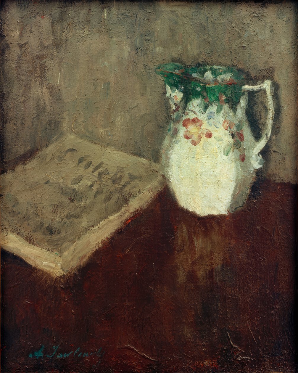Natura morta con brocca e libro da Alexej von Jawlensky