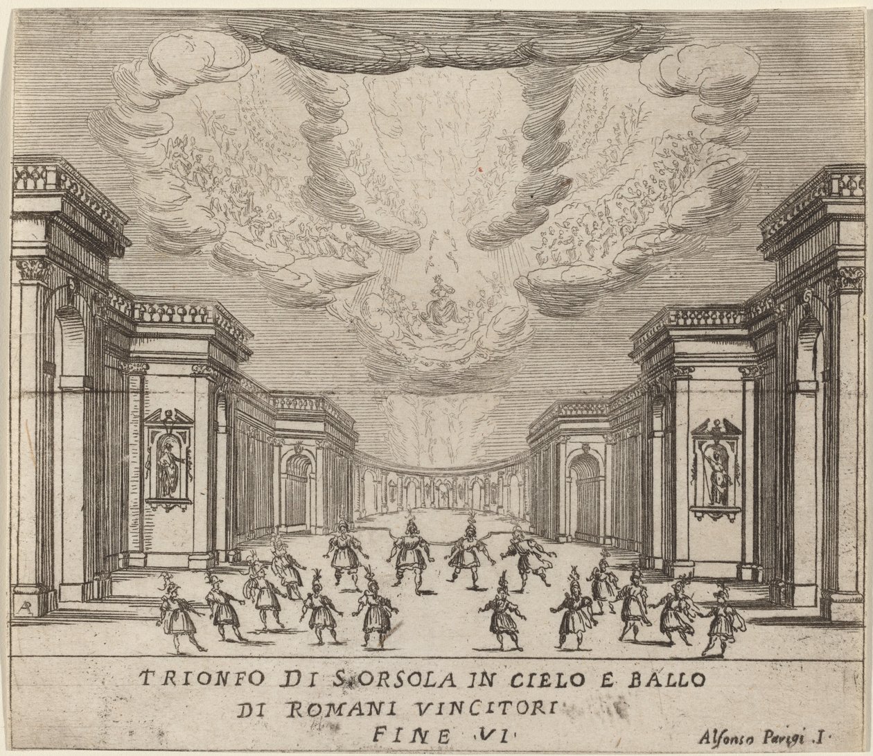 Il trionfo di Santa Orsola in cielo e i conquistatori romani da Alfonso Parigi II