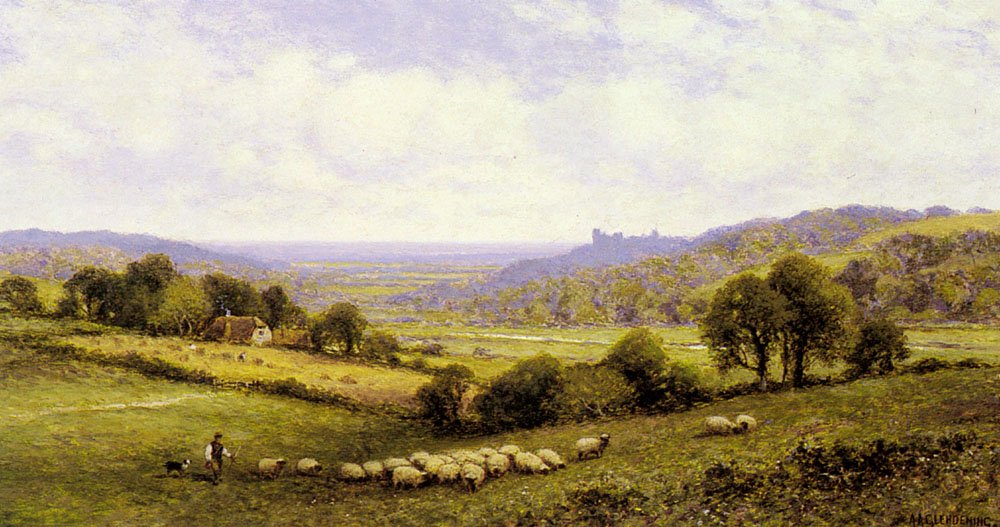 Sussex, con il castello di Arundel in lontananza da Alfred Augustus Glendening