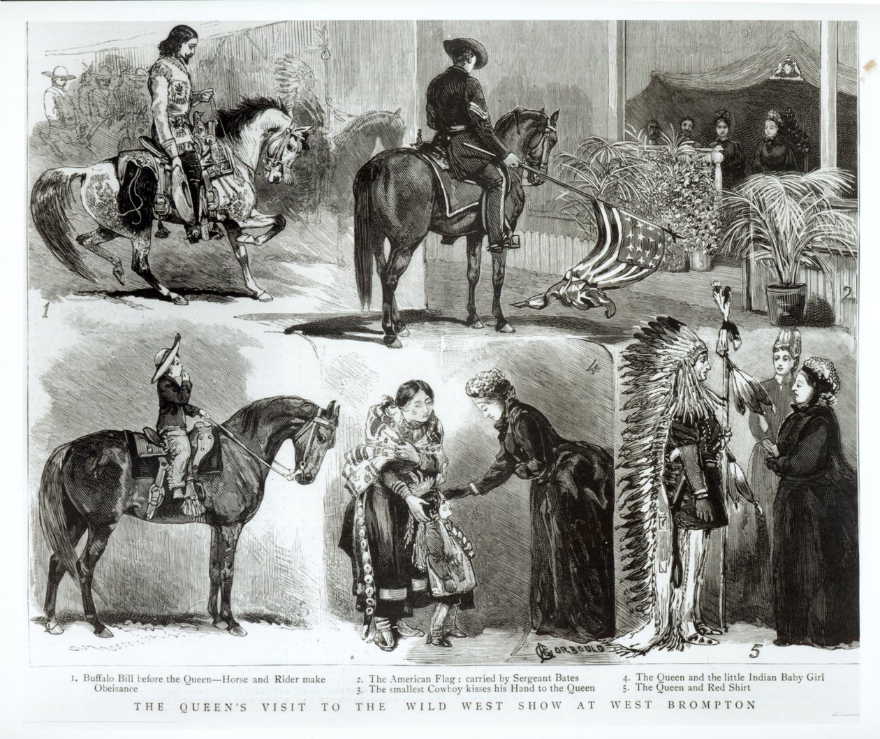 La visita della Regina al Wild West Show a West Brompton, 1887 da Alfred Chantrey Corbould