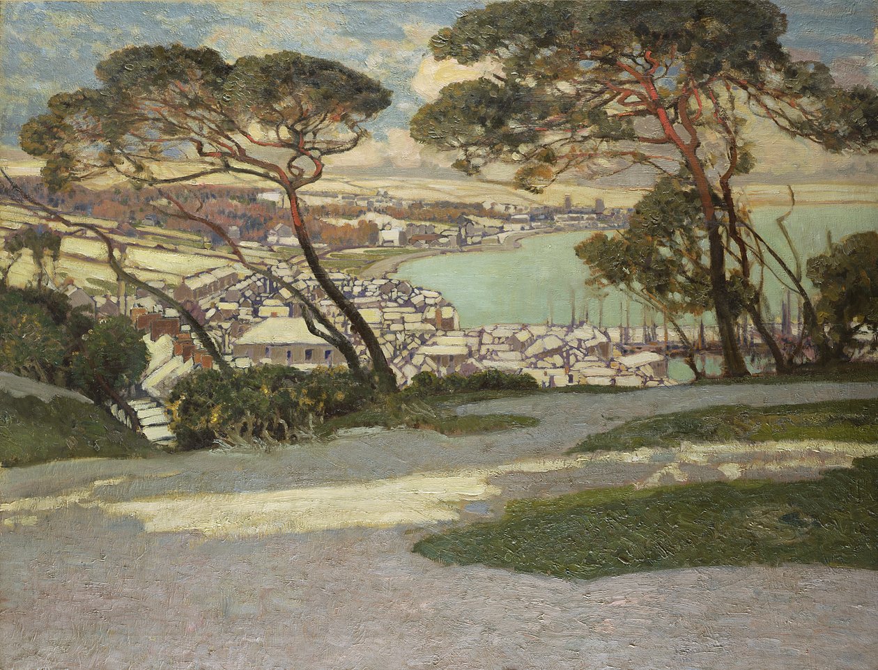 Newlyn, Penzance in lontananza dal giardino di Geoffrey Garnier da Alfred East
