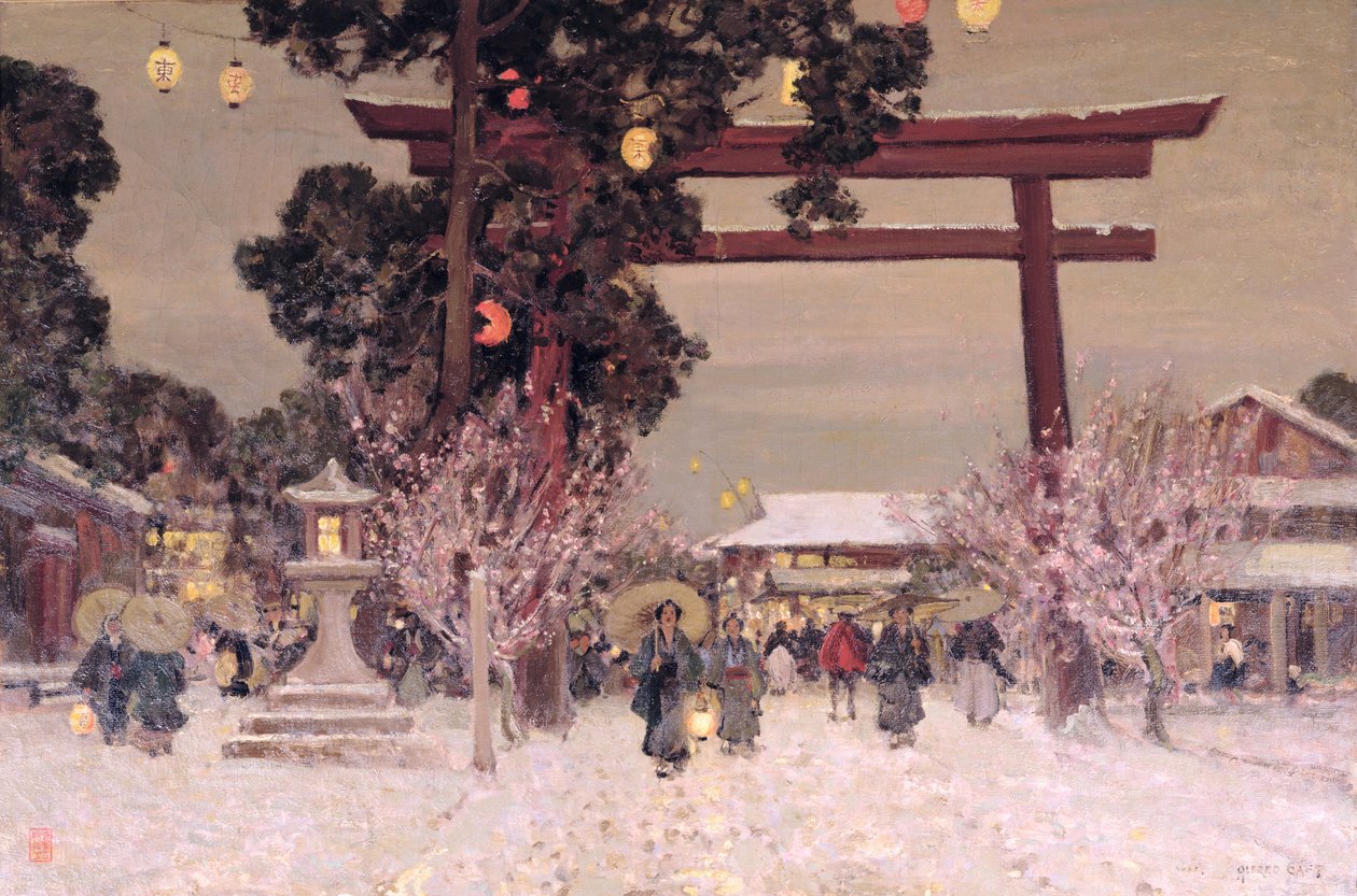 Vista di un santuario shintoista, c.1889 da Alfred East