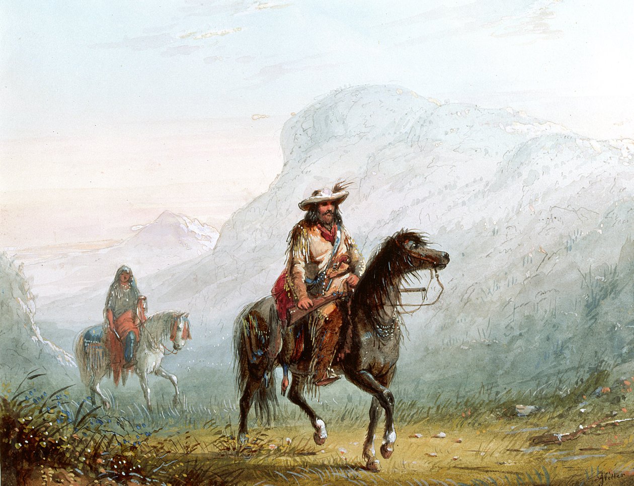 Bourgeois Walker e la sua Squaw, 1837 da Alfred Jacob Miller