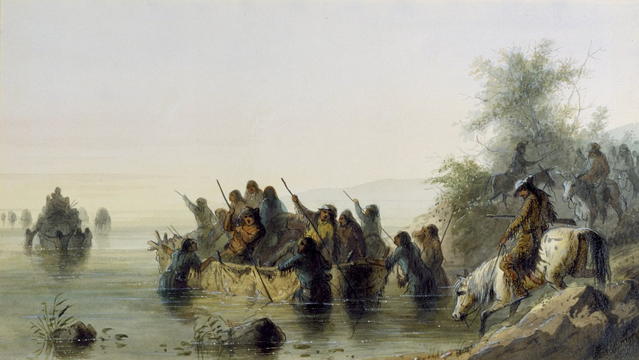 Bull Boating, 1858-60 da Alfred Jacob Miller