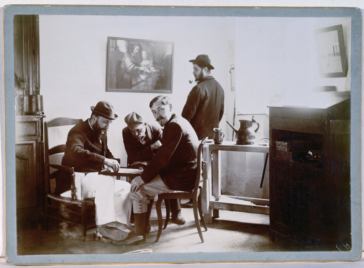 Giocando a dama a Le Relais, fine XIX secolo da Alfred Natanson