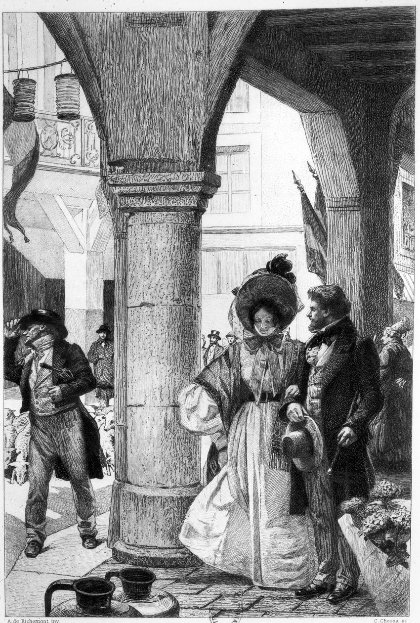Emma Bovary che cammina con un compagno da 