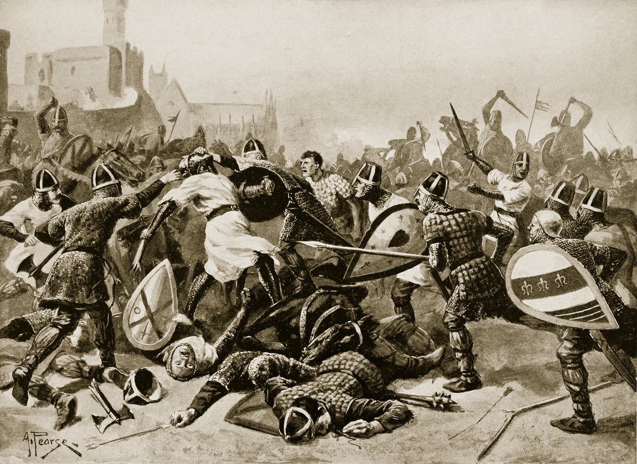 Stefano preso prigioniero alla Battaglia di Lincoln, 1141, illustrazione da 