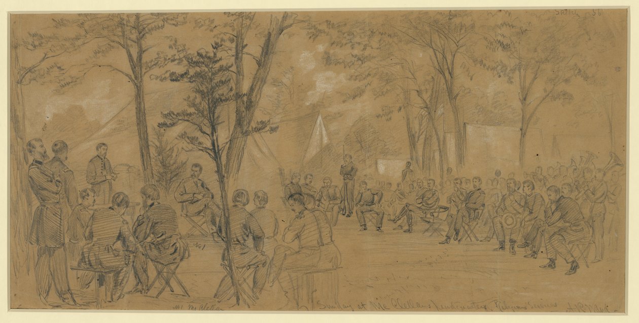 Domenica al quartier generale di McClellan da Alfred Rudolph Waud