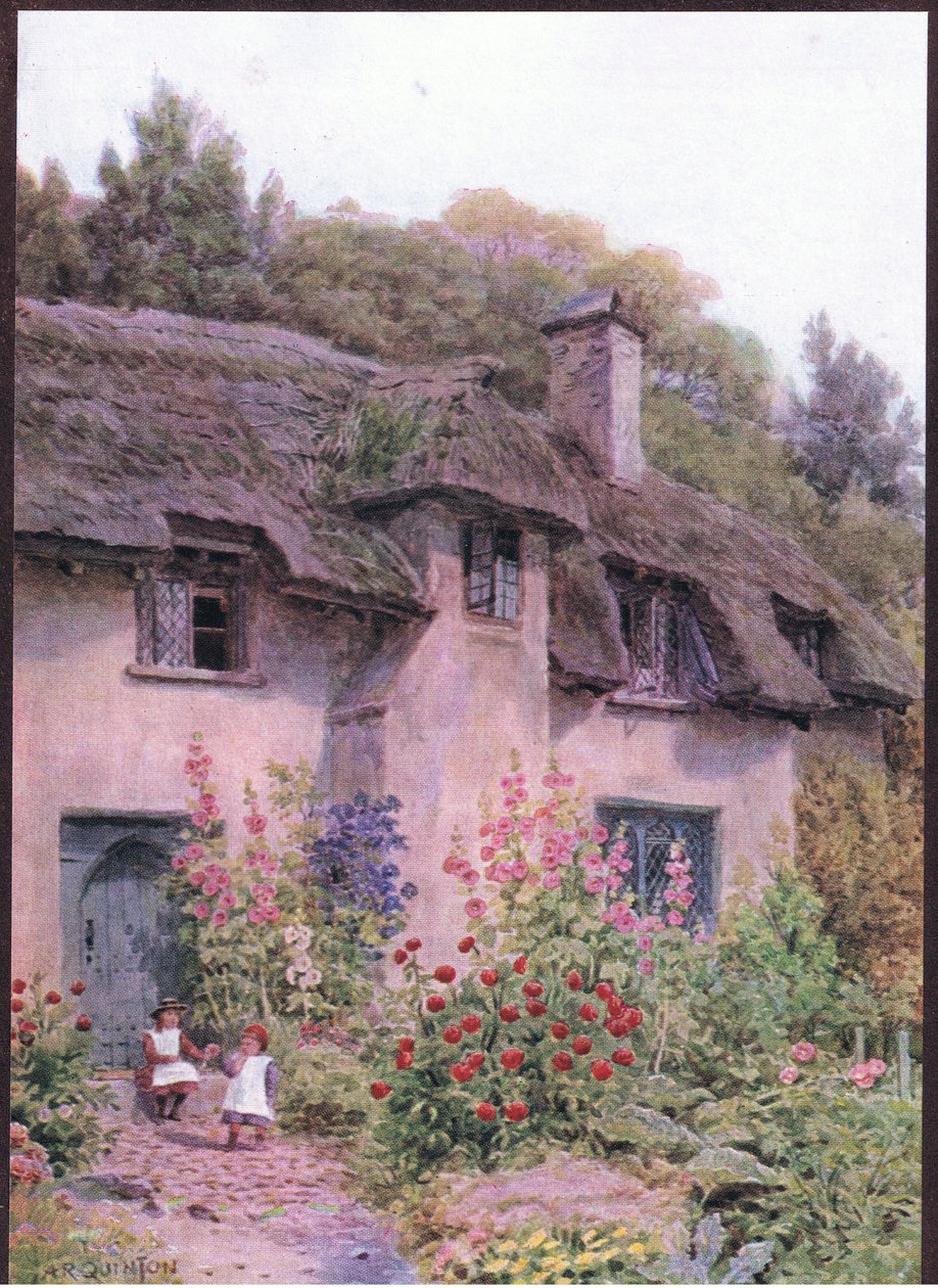 Giardino del cottage, Selworthy, Somerset, da The Cottages and the Village Life of Rural England pubblicato da Dent & Sons Limited, 1912 da Alfred Robert Quinton