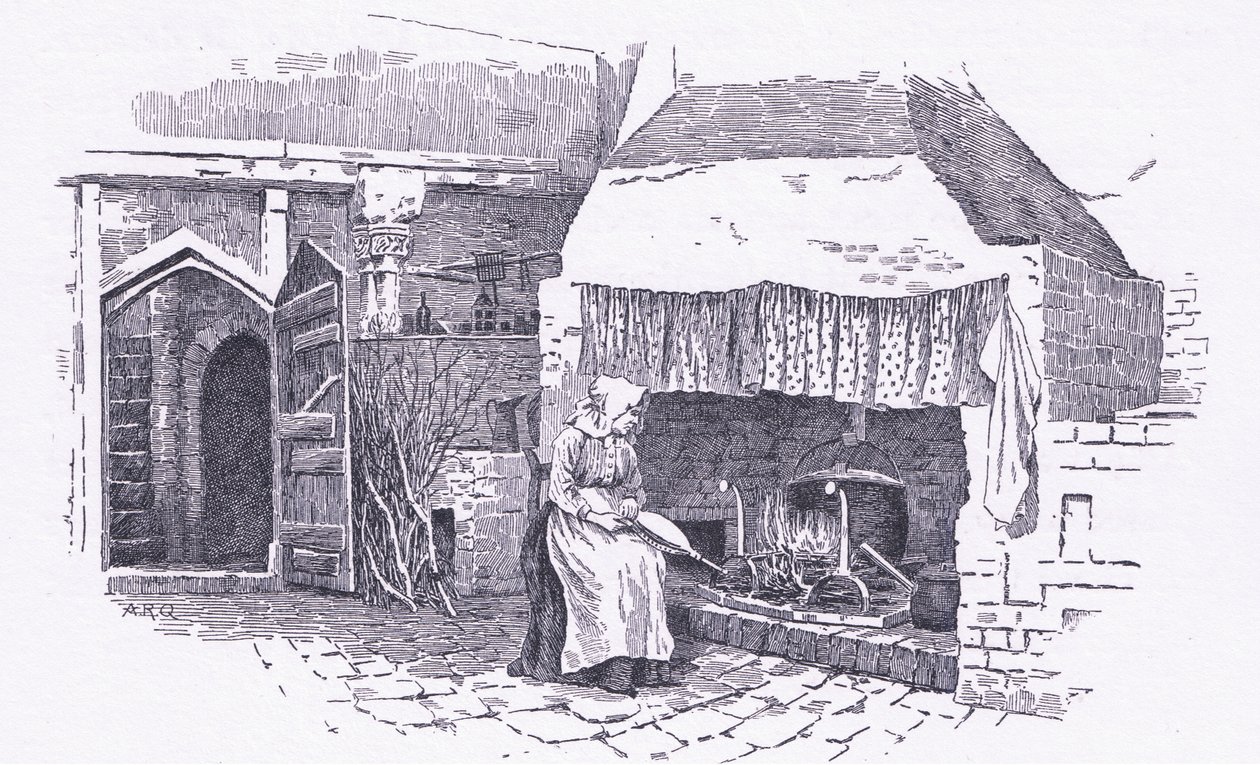 La cucina, Old Sow, Kent, da The Cottages and the Village Life of Rural England pubblicato da Dent & Sons Limited, 1912 da Alfred Robert Quinton