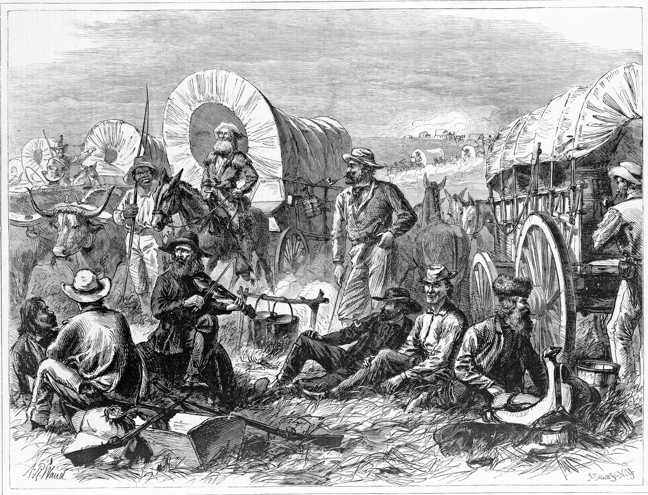 Pellegrini delle pianure, pub. 1871 da Alfred Rudolph Waud