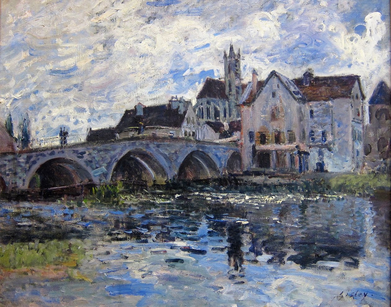 Il ponte di Moret, effetto temporale da Alfred Sisley